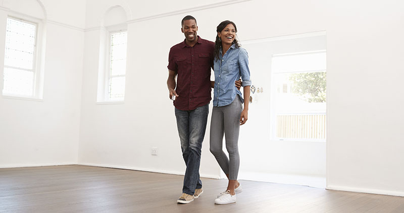 Couple moving into apartment